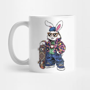 Bunny Funny Skate Tapestry Mug